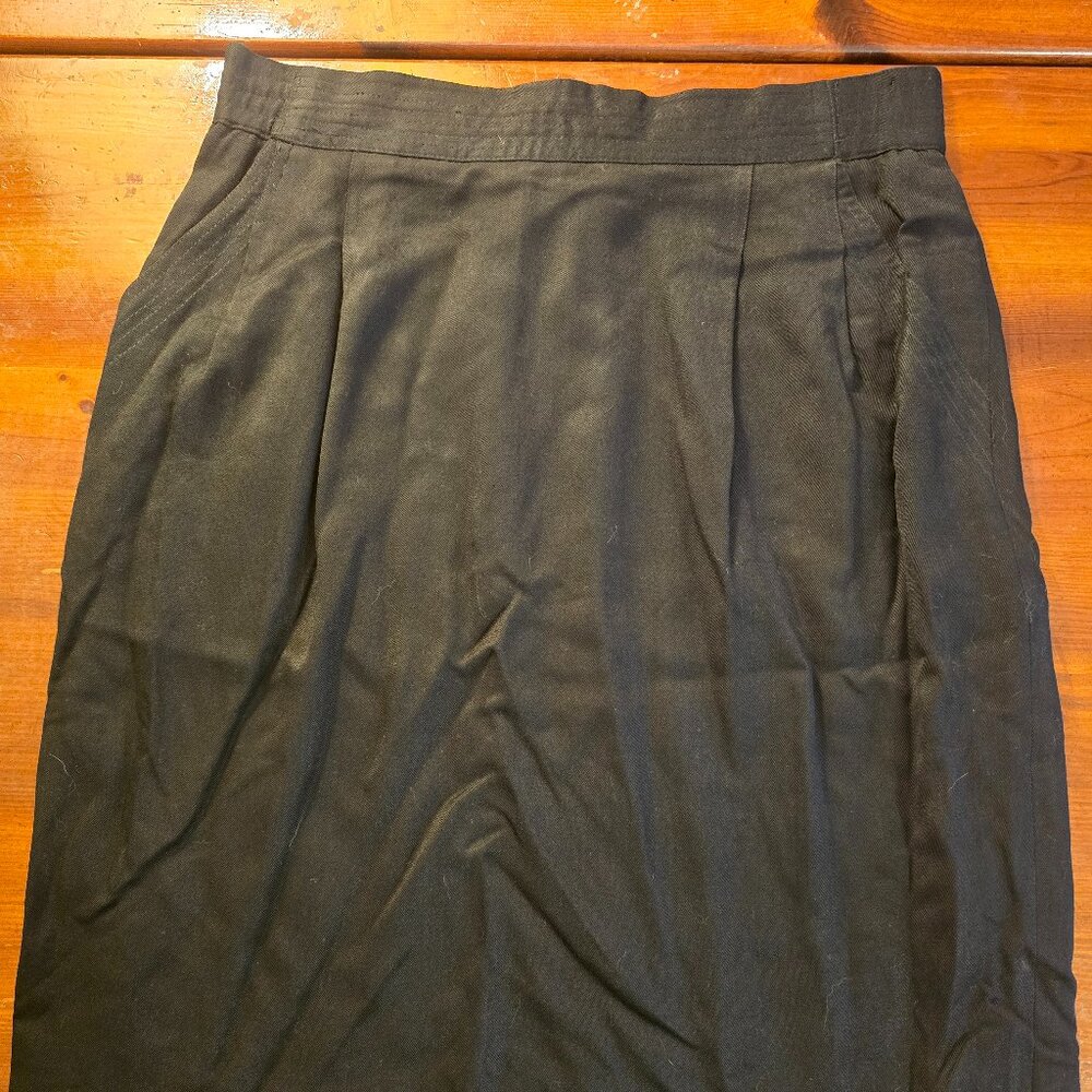 Skirt Black Apart Fashion size 12 Rayon Front Pockets Back Zip 1990s